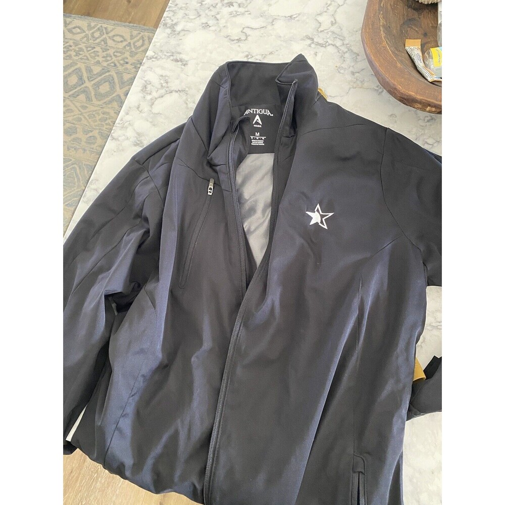 Antigua Size Medium Jacket Black Long Sleeve Full Zip‎ Women's Pockets